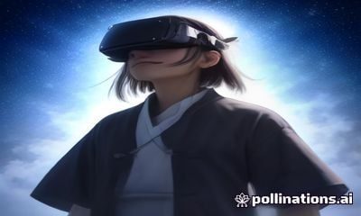 VR头显设备展示，用户佩戴VR眼镜体验沉浸式视频内容，科技感十足的暗色调场景